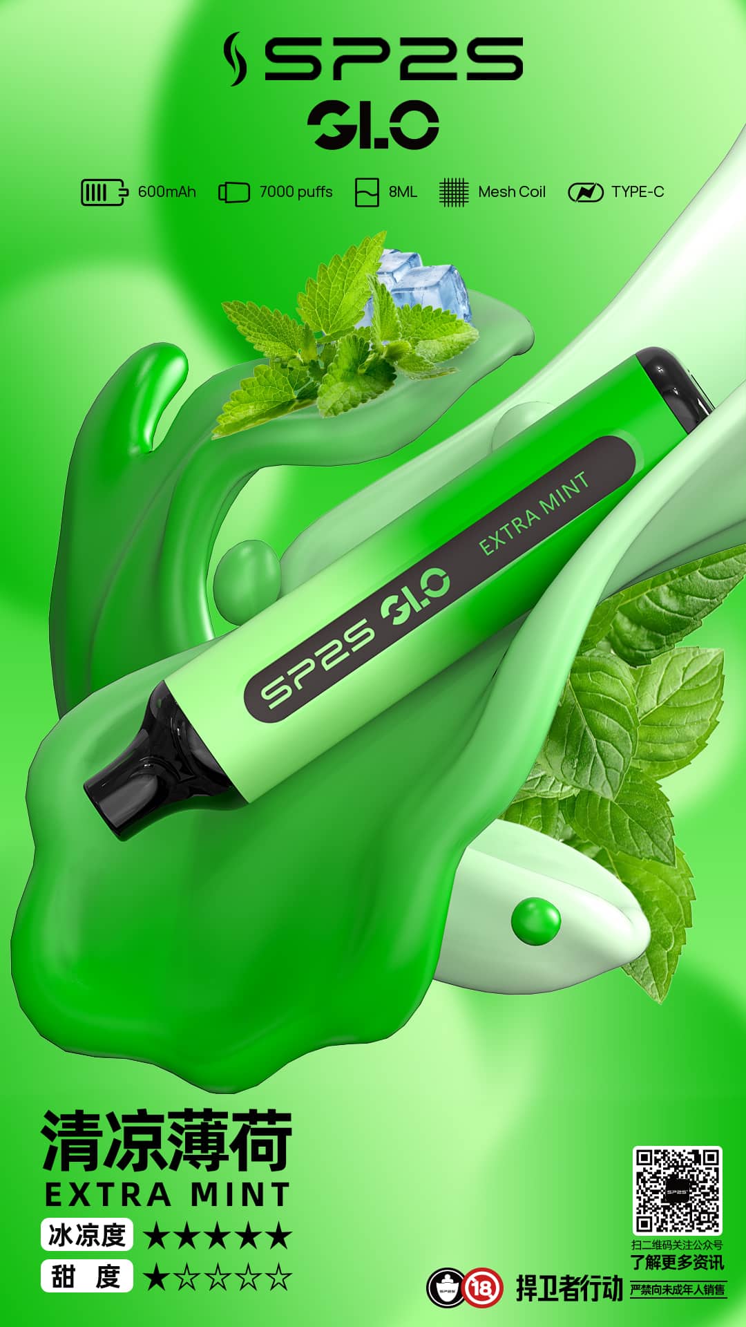 SP2S GLO 7000口 清涼薄荷