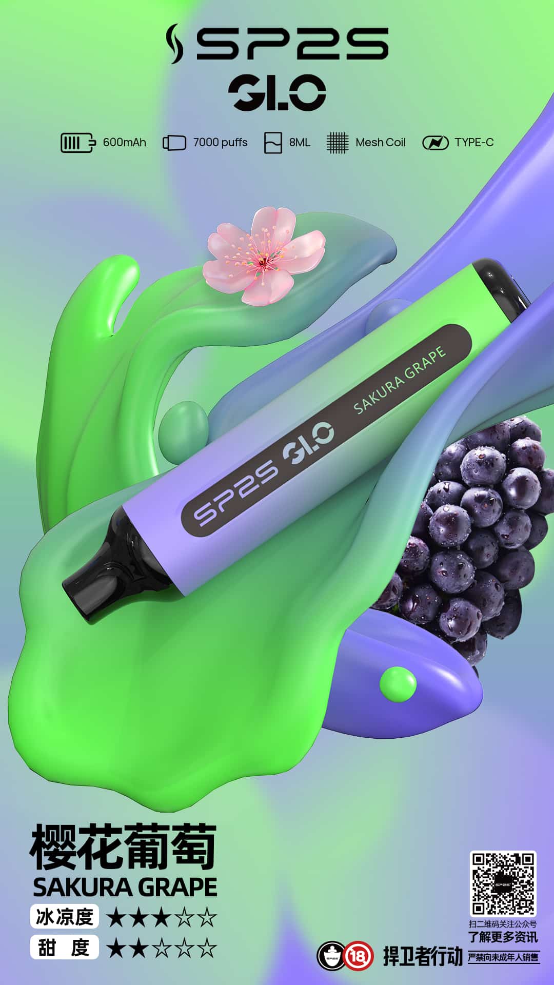 SP2S GLO 7000口 樱花葡萄