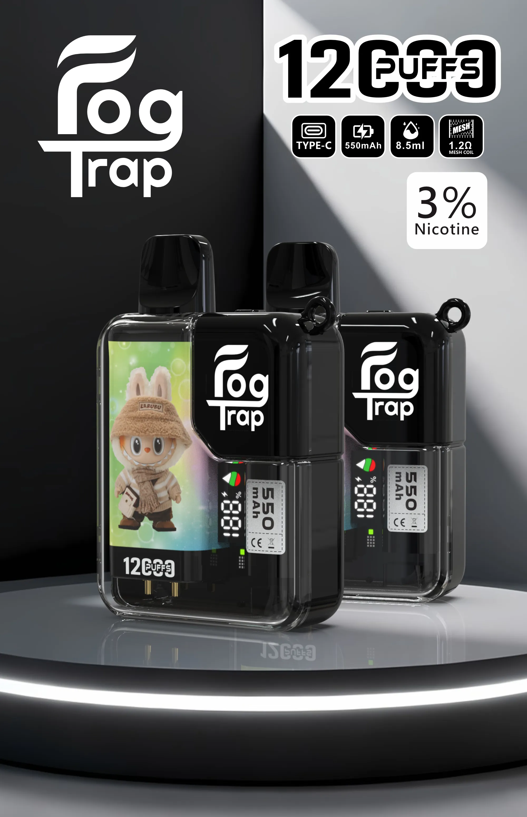 Fog trap 12000口抛棄式電子煙-LABUBU & 蠟筆小新聯名款 - 電子煙潮流商城